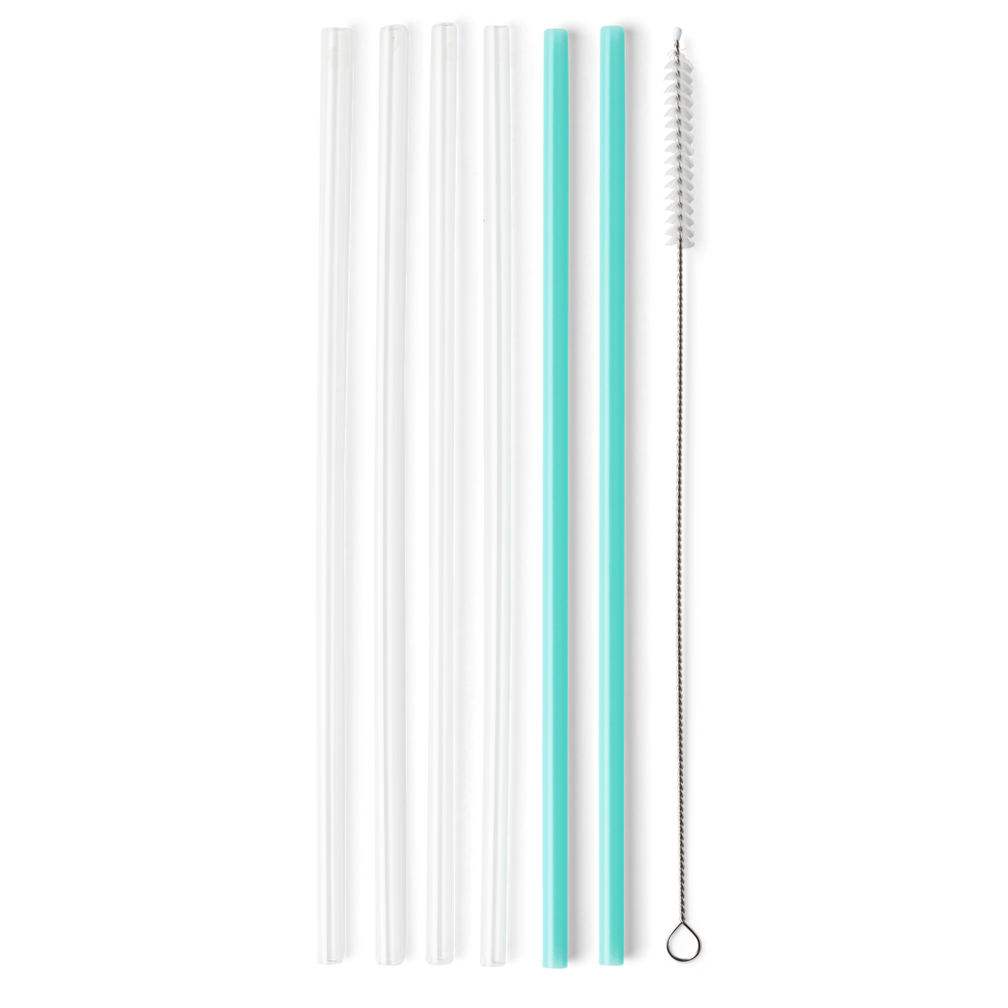 Swig Life - Clear + Aqua Reusable Straw Set
