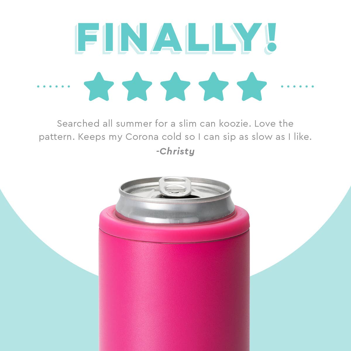Swig Life - Hot Pink Skinny Can Cooler (12oz)