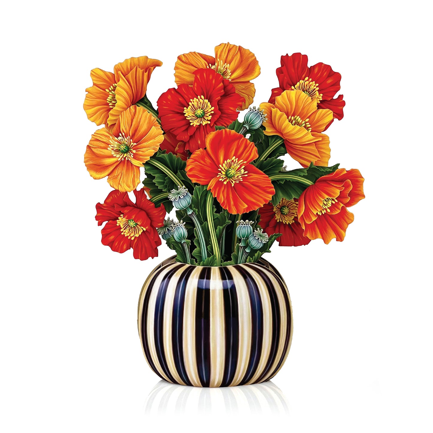 FreshCut Paper LLC - Mini French Poppies (10 Pop-up Greeting Cards)