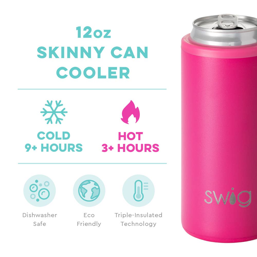Swig Life - Hot Pink Skinny Can Cooler (12oz)