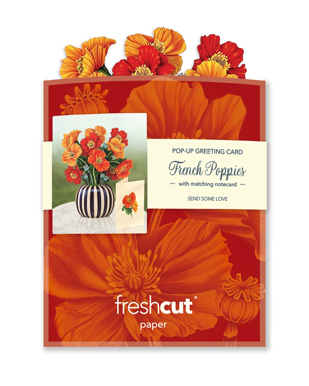 FreshCut Paper LLC - Mini French Poppies (10 Pop-up Greeting Cards)