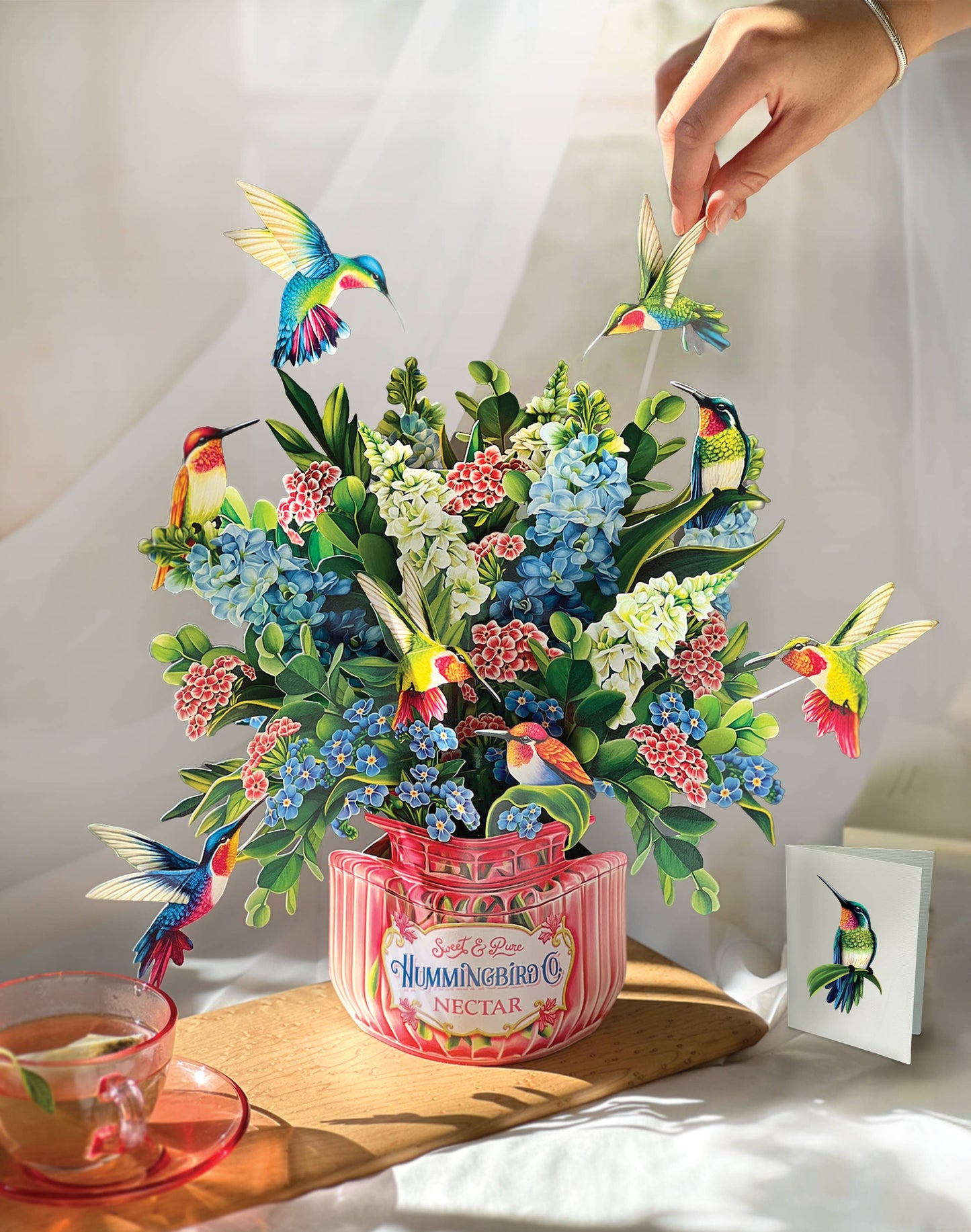 FreshCut Paper LLC - Hummingbird Oasis (8 Pop-up Greeting Cards)
