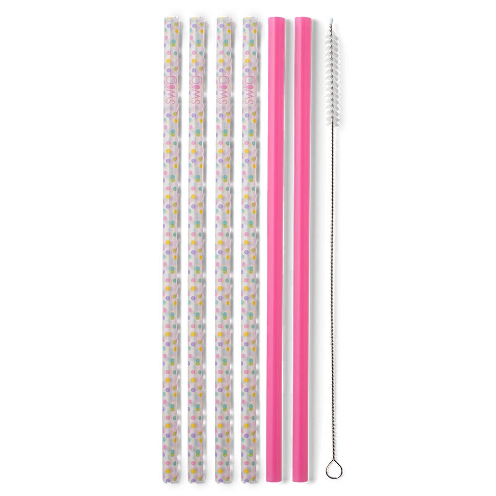 Swig Life - Confetti + Pink Reusable Straw Set