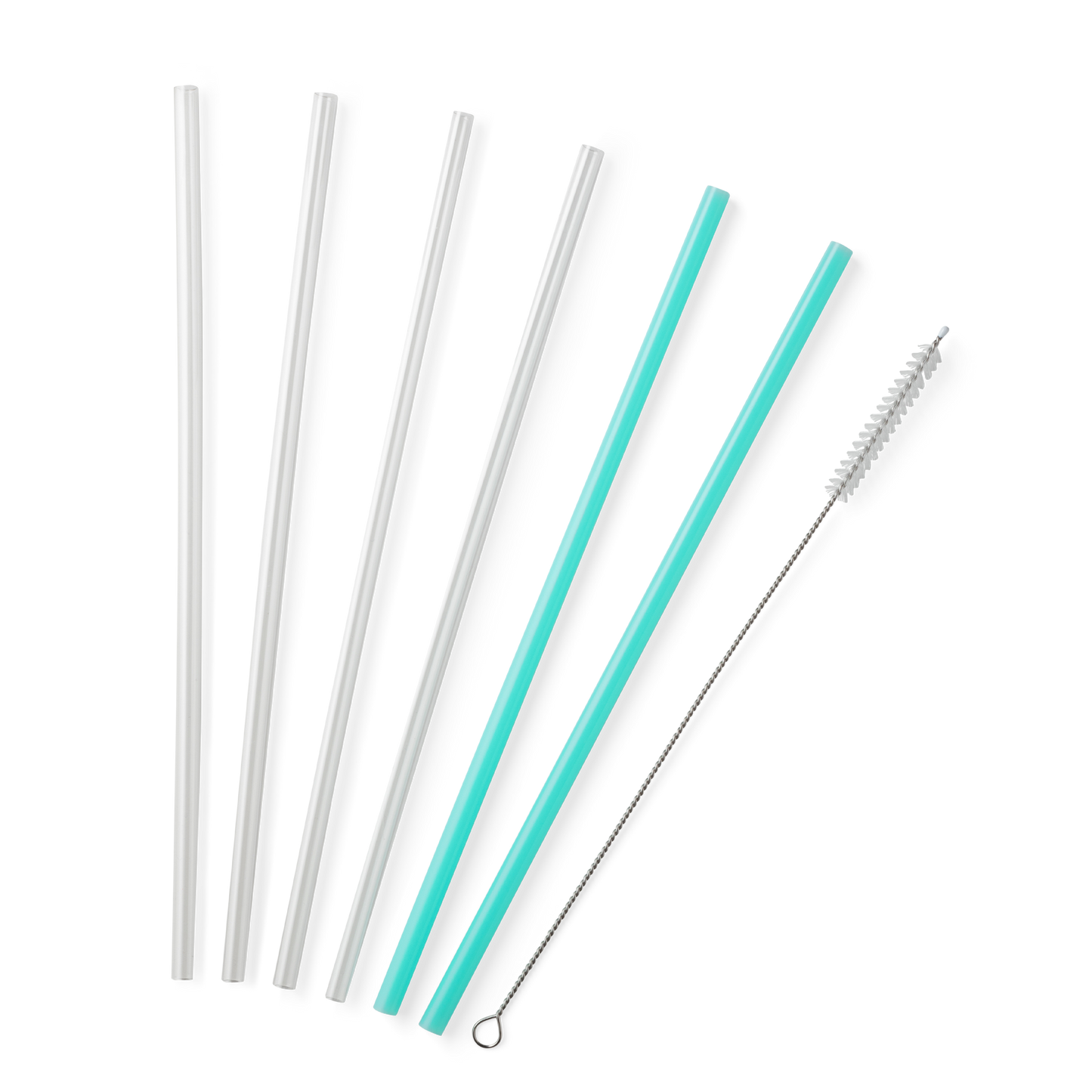 Swig Life - Clear + Aqua Reusable Straw Set